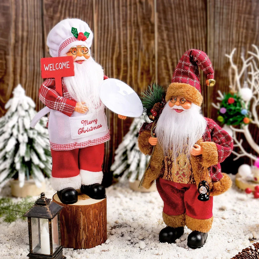 Boneco Papai Noel de Pelúcia Decorativo em Pé