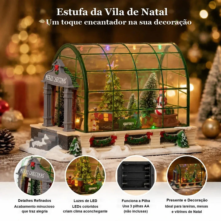 detalhes da estufa de natal com música e led colorido