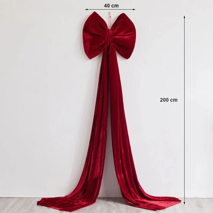 medidas do laço de natal grande vermelho 40 cm e 200 cm