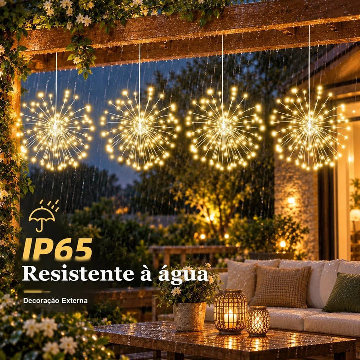 luz de fogos de artifício led resistente à água em área externa
