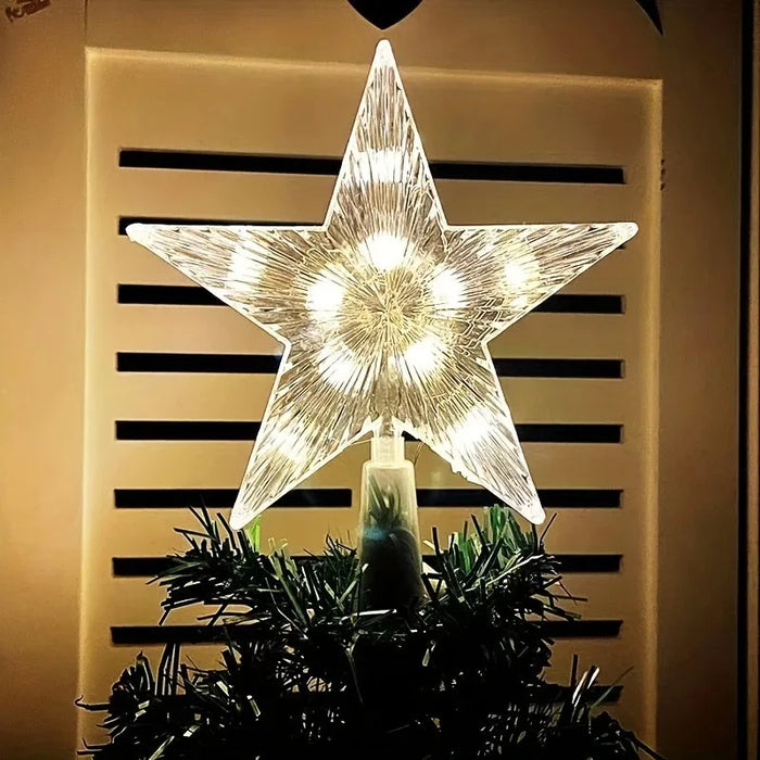 Ponteira de Árvore de Natal Estrela com LED