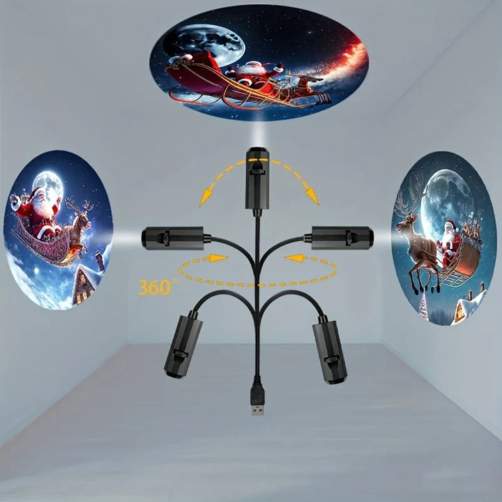 projetor de natal com haste flexível que gira 360 graus