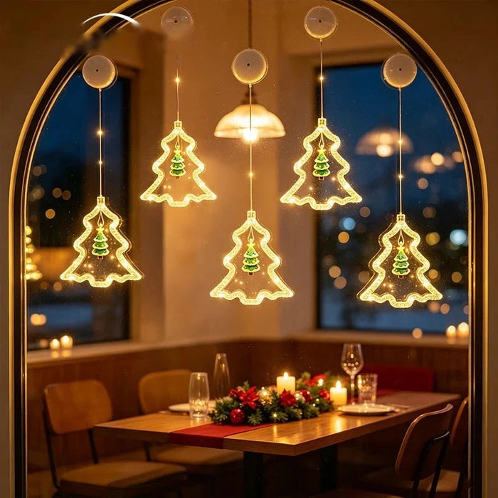 Árvore de Natal Luminosa com Ventosa para Janela