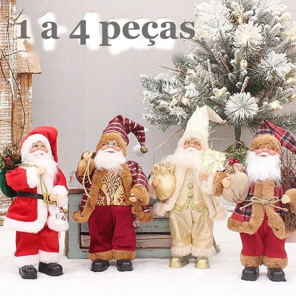 Boneco Papai Noel de Pelúcia Decorativo em Pé