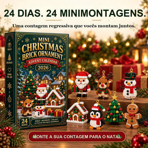 Calendário do Advento de Montar com 24 Mini Enfeites de Natal
