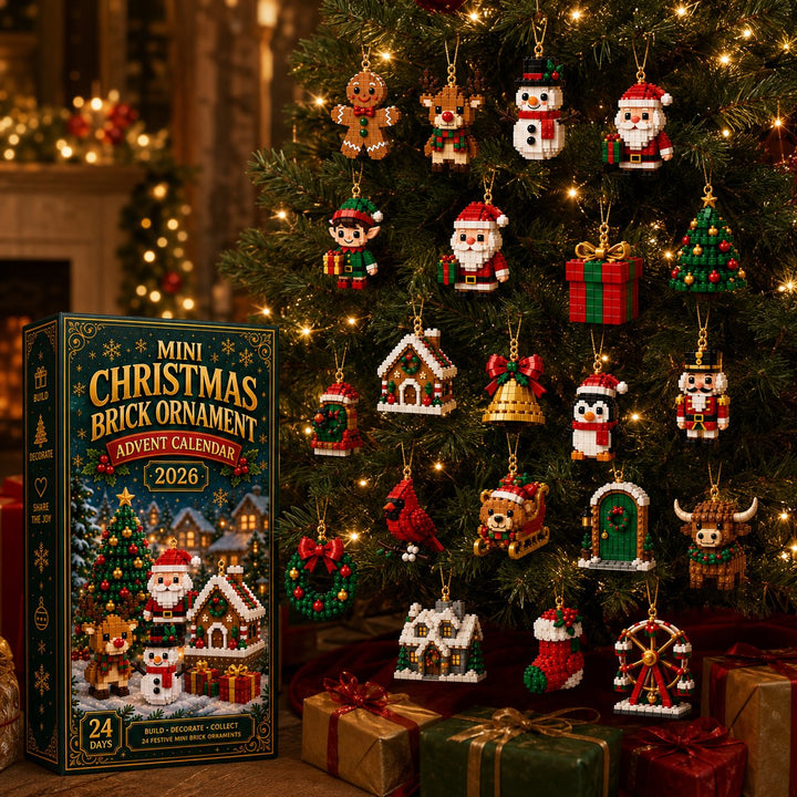 enfeites de blocos de Papai Noel, rena e pinguim montados do calendário do advento