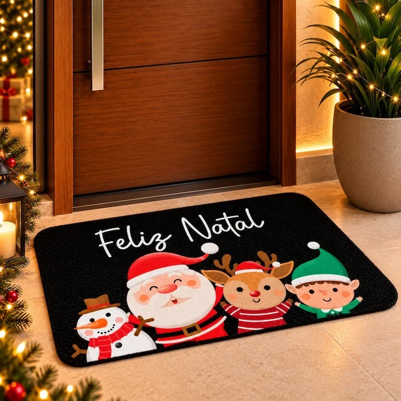 Capacho de Natal Papai Noel Antiderrapante