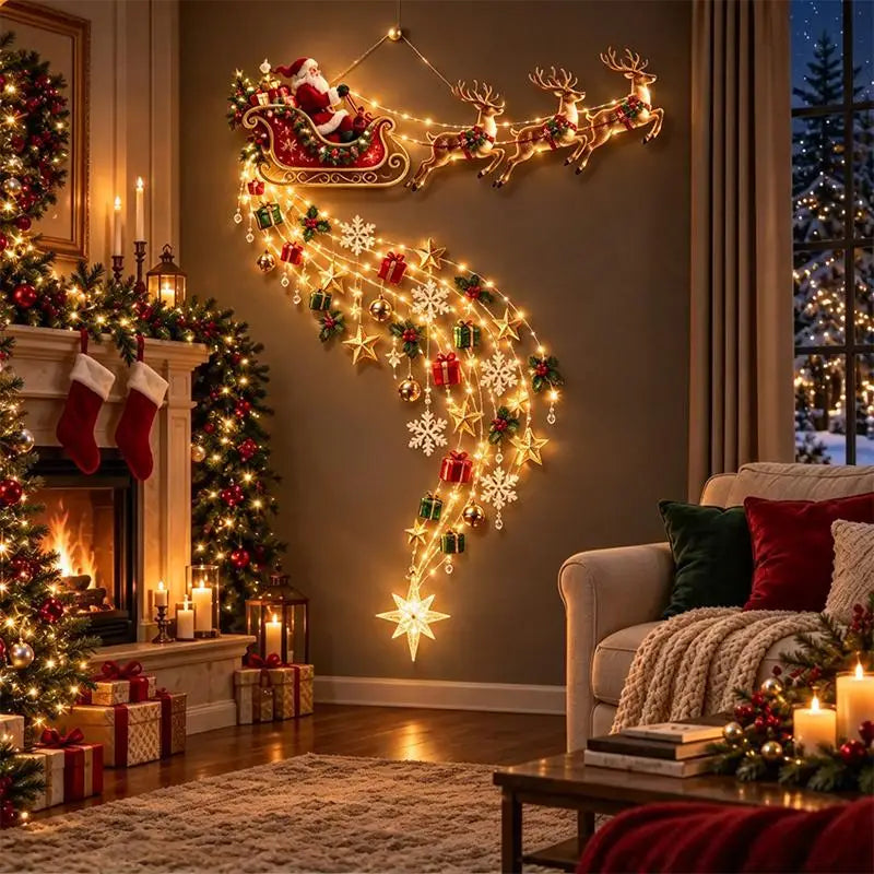 Decoração de Parede de Natal Iluminada com 16 Modelos