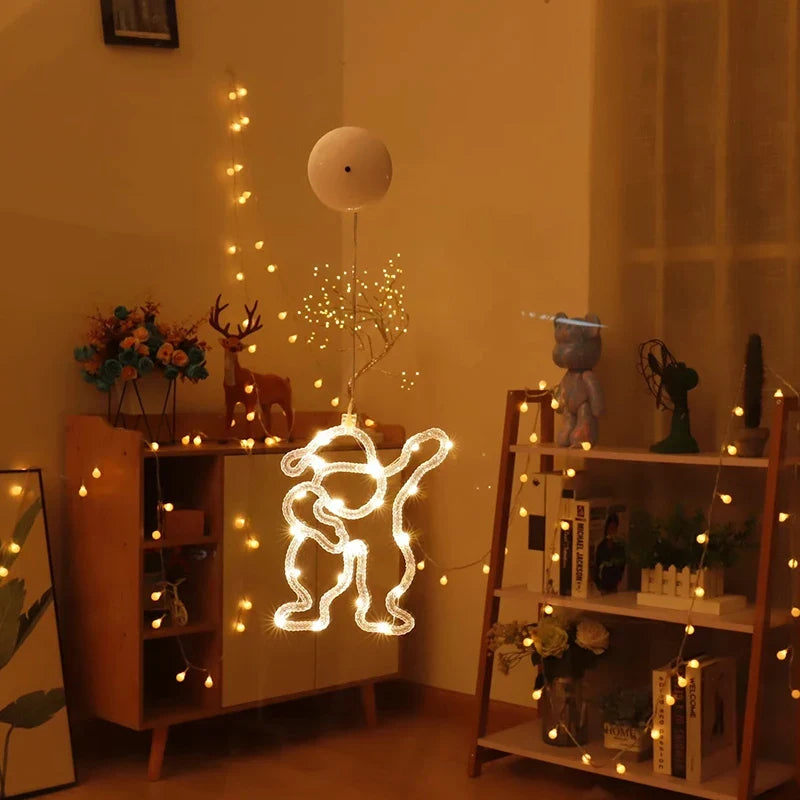 enfeite de natal led papai noel com ventosa