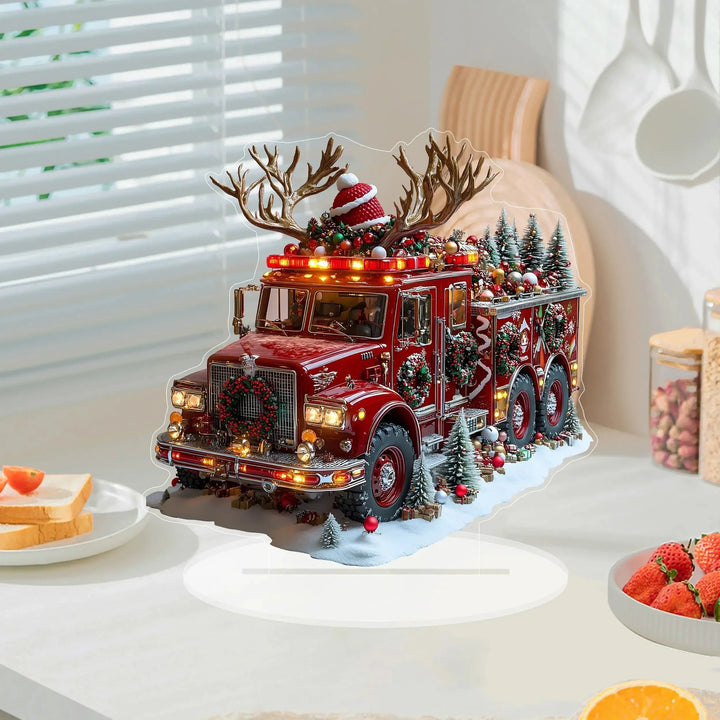 enfeite de acrílico de natal na bancada da cozinha