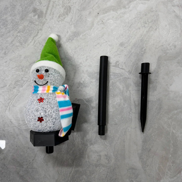 peças da estaca solar boneco de neve haste e ponta de fixação