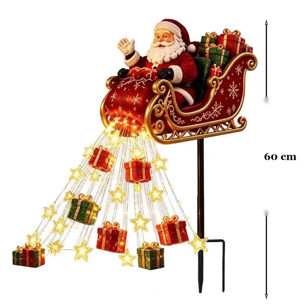 medida da estaca solar trenó do papai noel com 60 cm de altura