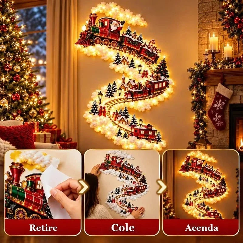 como instalar a luminária de parede de natal adesiva