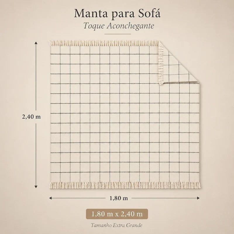 medidas da manta quadriculada extra grande