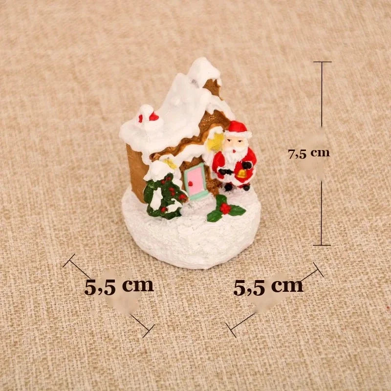 medidas da mini casinha de natal em resina