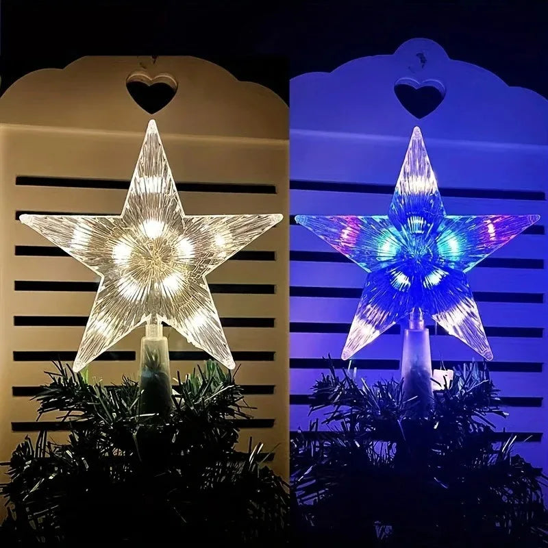 Ponteira de Árvore de Natal Estrela com LED