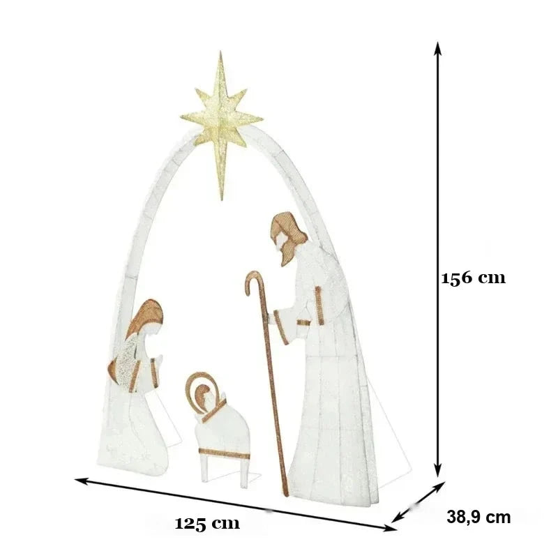 medidas do presépio grande para jardim 156 cm de altura