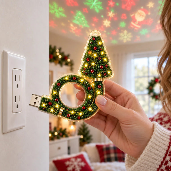 Projetor de Natal USB Árvore Flexível com LED