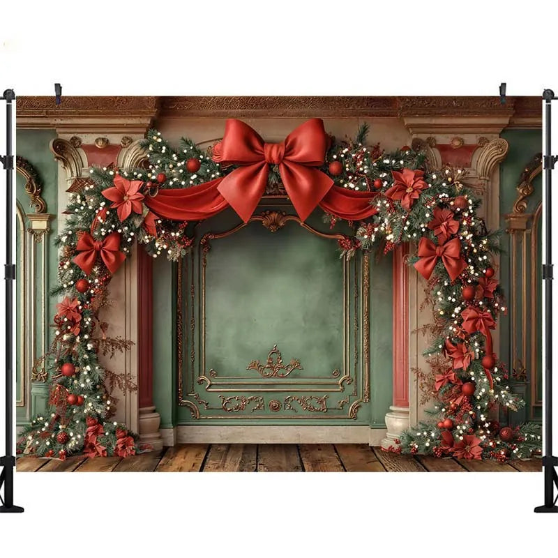 Arcos com Guirlandas e Árvores de Natal, Painéis de Fundo para Fotografia de Crianças e Adultos, Acessórios para Sessões de Fotos de Bebês e Crianças