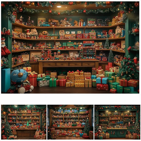 Cenário Natalino Armário de Brinquedos para Fotos