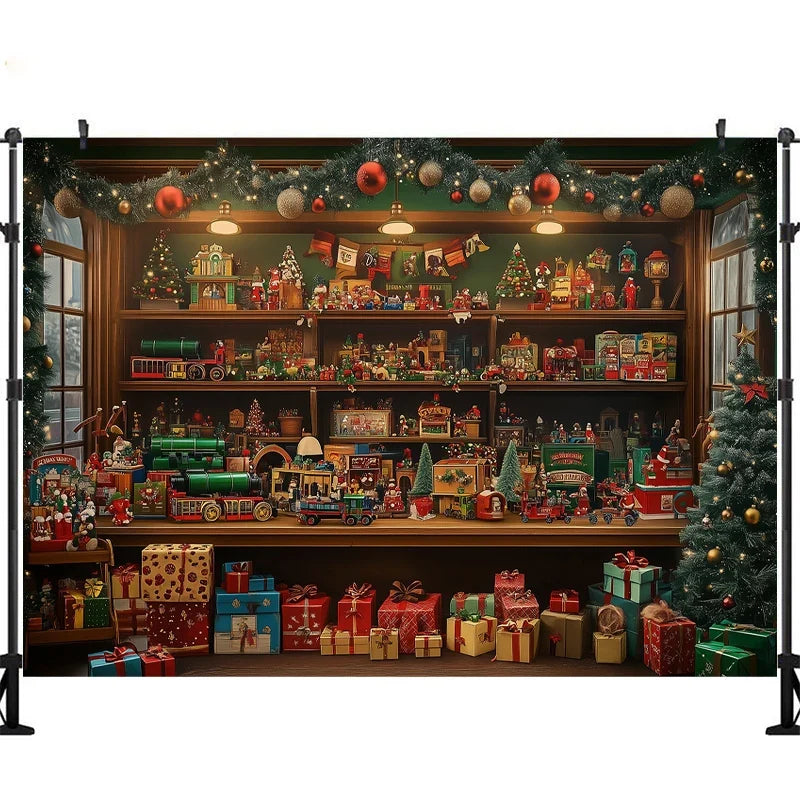 Cenário Natalino Armário de Brinquedos para Fotos