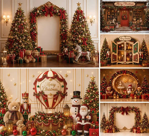 Cenário Natalino Fábrica do Papai Noel para Fotos