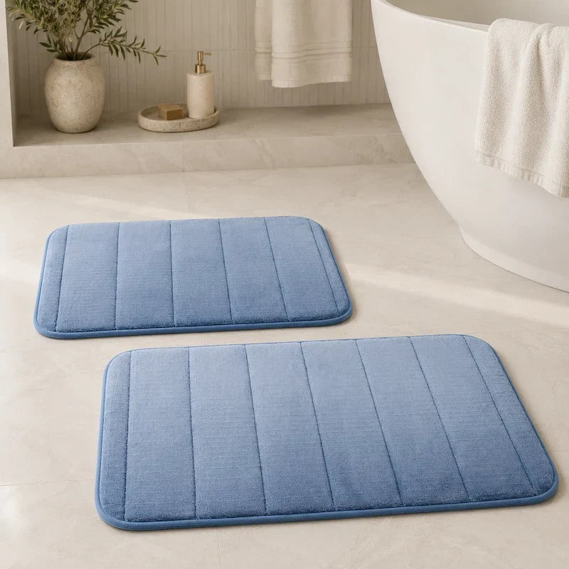 kit de dois tapetes de banheiro antiderrapantes macios