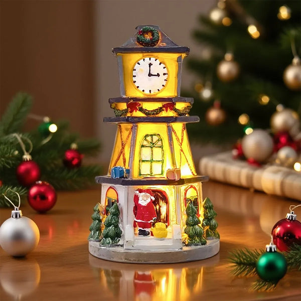 Torre do Relógio Iluminada para Vila de Natal com LED