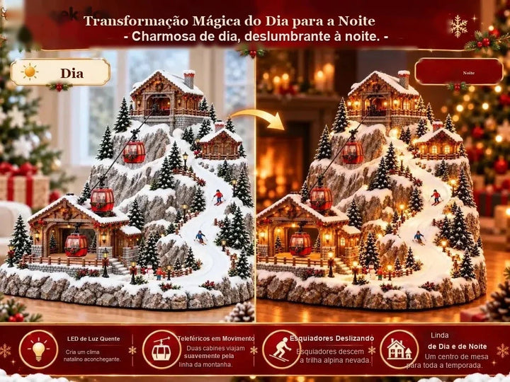 vila de natal com teleférico de dia e de noite