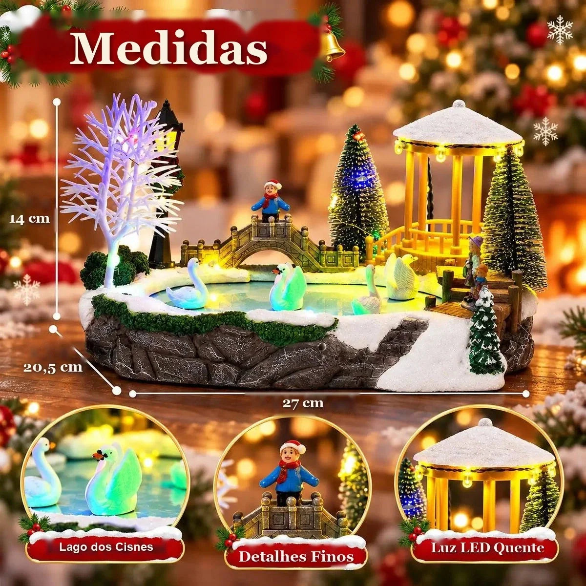 medidas da vila de natal lago dos cisnes musical