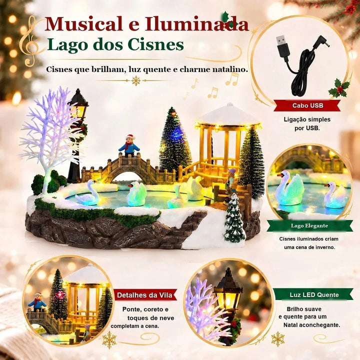 detalhes da vila de natal lago dos cisnes com cabo usb